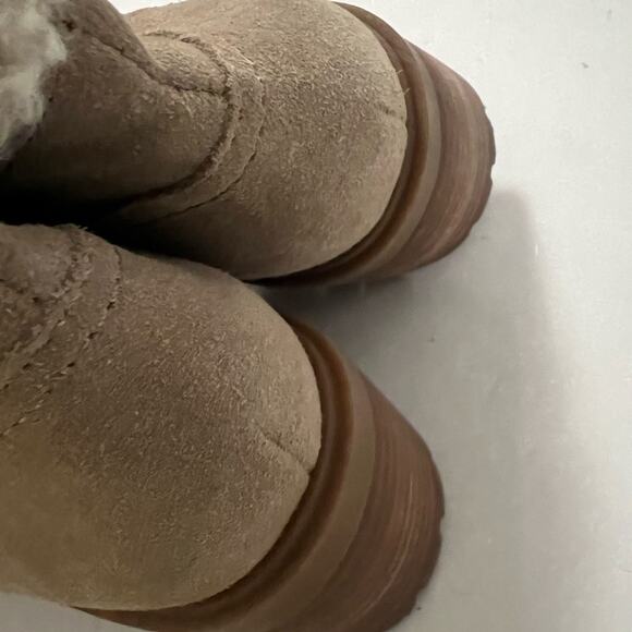 LUCKY BRAND DEMIA DUNE OILED SUEDE FAUX FUR BOOTIE BOOTS SIZE 10M - Picture 3 of 10